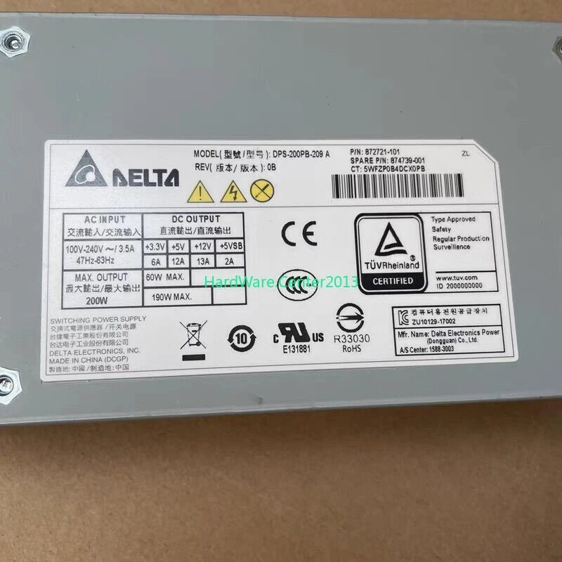 HP ProLiant MicroServer G10 Power Supply 200W Delta DPS-200PB-209 A 872721-101|166290435120