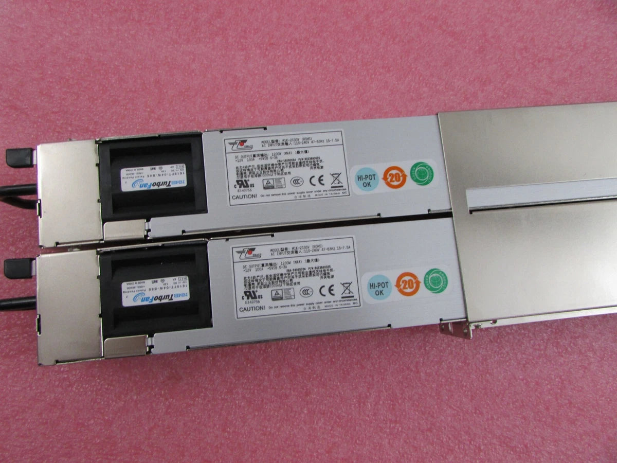 Zippy EMACS M1K2-5C01V4H 1U 1200w Redundant Server Power Supply w/2x Pwr Modules|335154707013