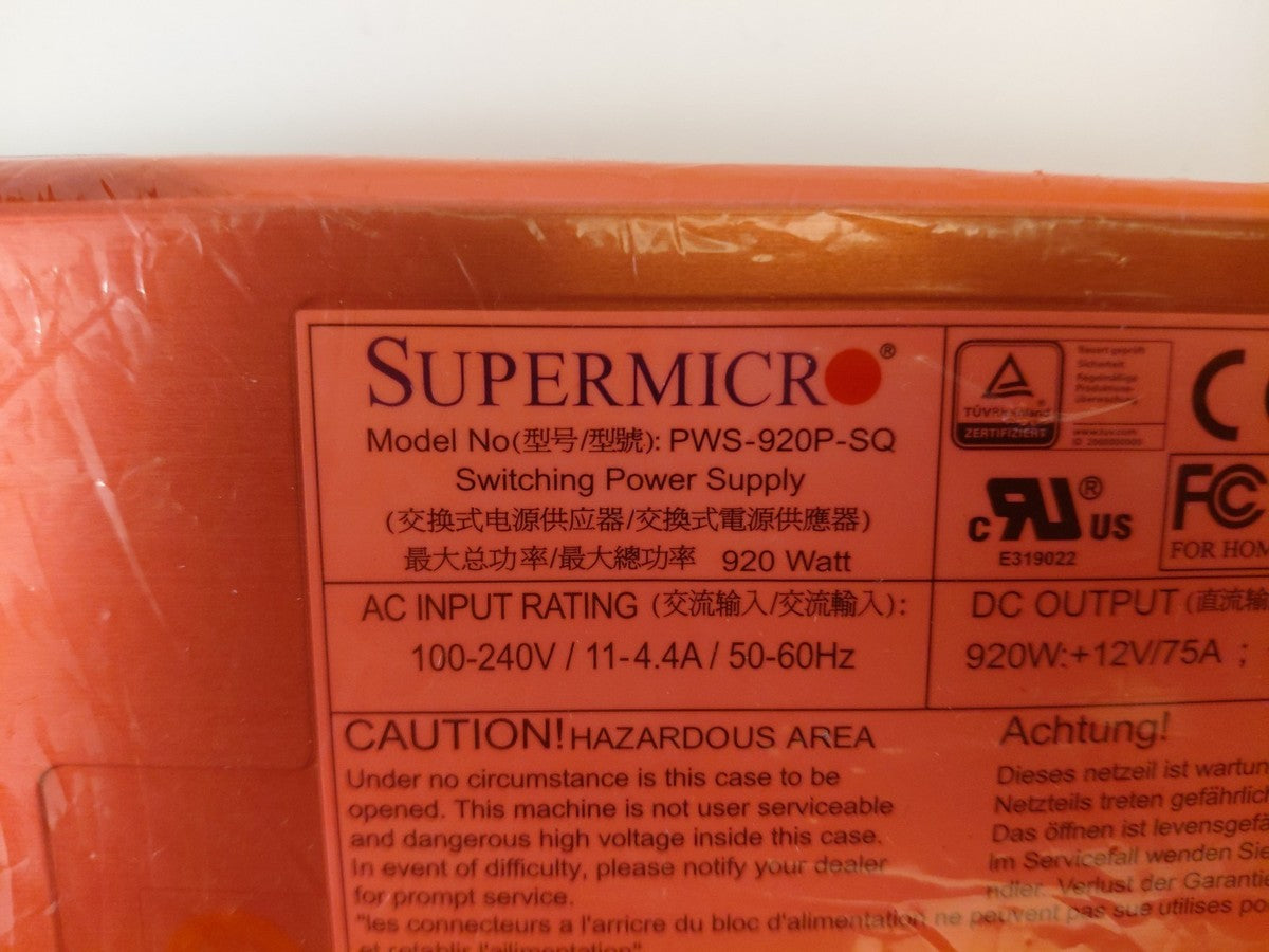 Supermicro 920W 1U Redundant Power Supply PWS-920P-SQ - New - free shipping|147074003511