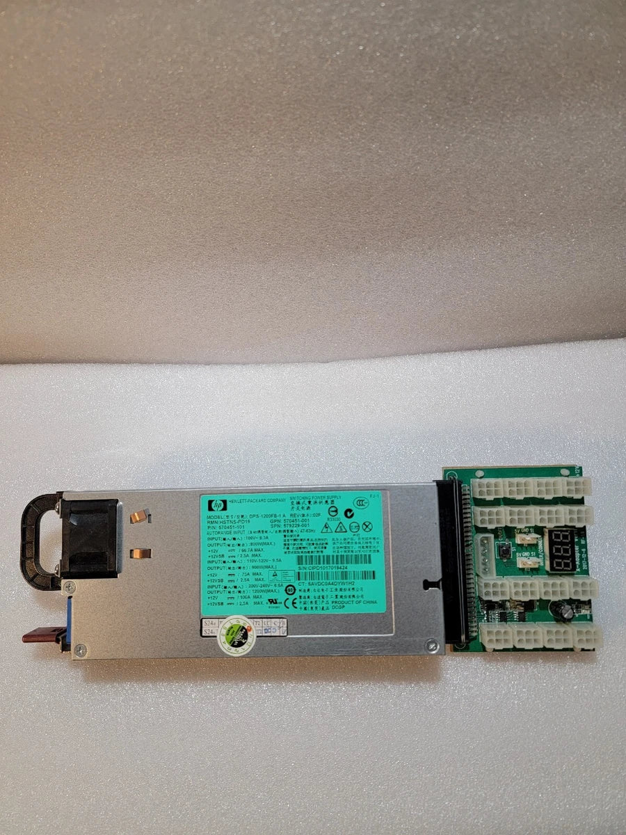 HP 1200W Power Supply DPS-1200FB-1 A HSTNS-PD19 570451-101 w/ Breakout Board|166142106527