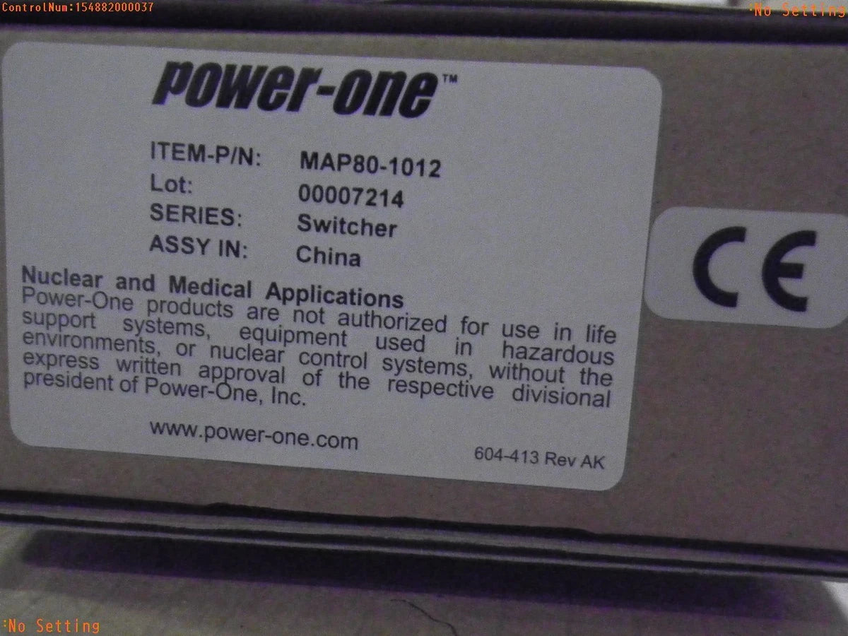 POWER ONE MAP80-1012 AC-DC Power Supply Switcher Design Mode 80W 1PH 120/240VAC