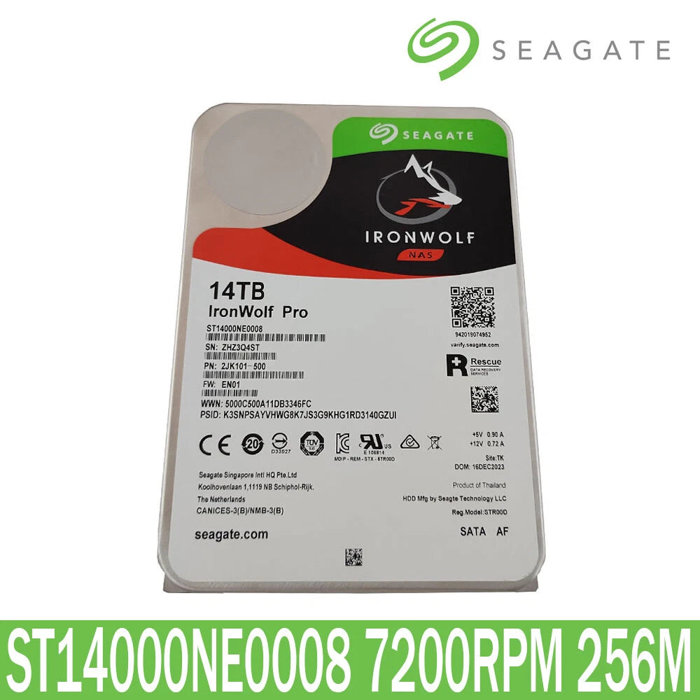 Seagate IronWolf Pro 10TB/12TB/14TB/16TB 7200RPM 256MB 6Gb/s 3.5" SATA3 HDD