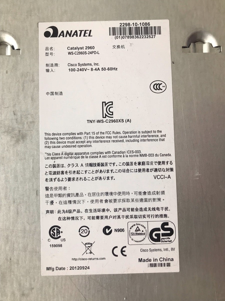 Cisco Catalyst WS-C2960S-24PD-L  / 24 PORTS/ W 1SFP|256076806809