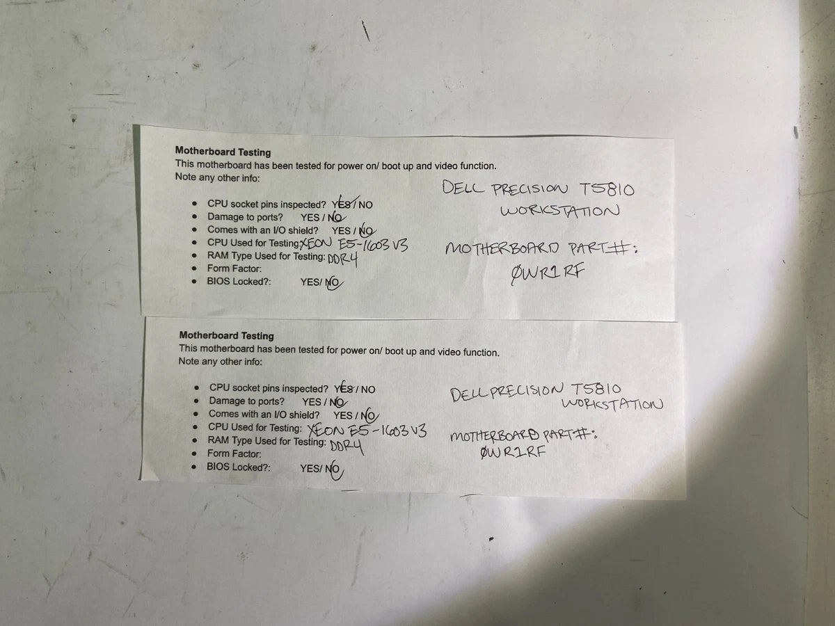 Lot of 2 Dell Precision T5810 Workstation Motherboard WR1RF 0WR1RF|176509115630