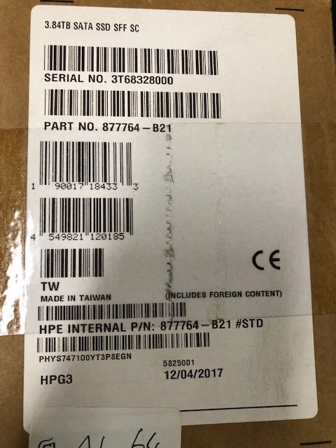 HP 3.84 TB 2.5" Internal Solid State Drive - SATA 877764-B21|326435258036