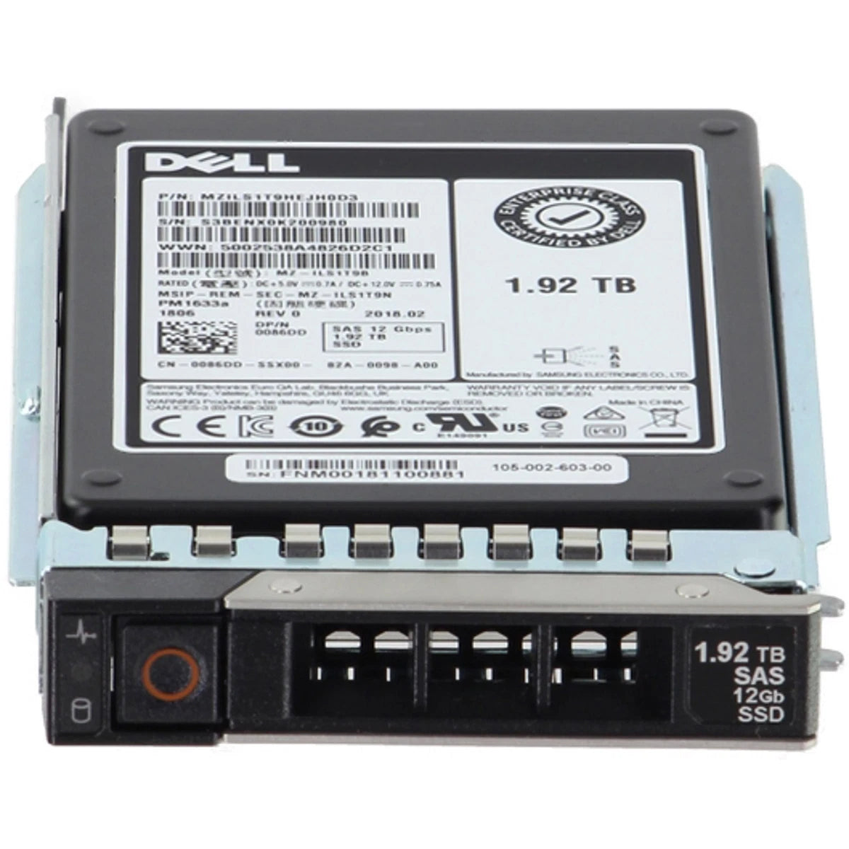Dell 1.92TB 12Gbps SAS RI TLC 2.5 SSD  PM1633a CPO (086DD) -R|315804668509