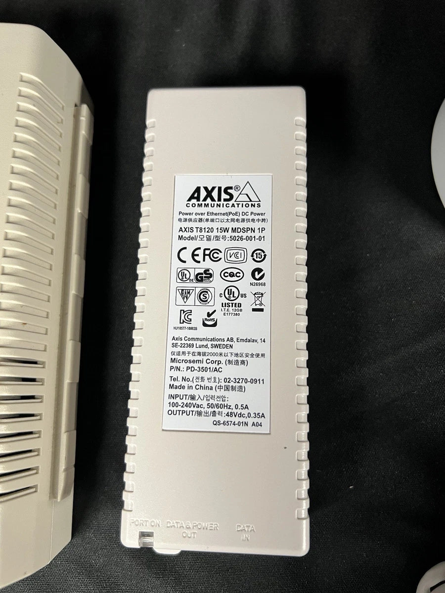 Axis Communications Network Security Lot- 6 Cameras & 2 POE Midspan +Extra Parts|127542953872
