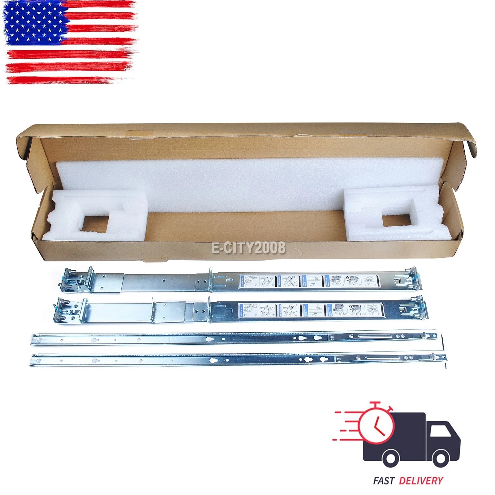 Dell R320 R420 R430 R640 R630 R620 R740 1U Static Ready Rails Rail Kit 053D7M|255748507608