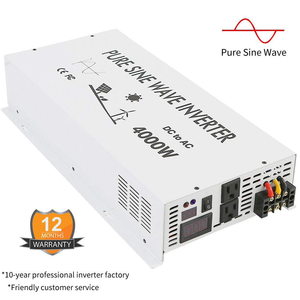 Pure Sine Wave Inverter 12V to 120V Power 4000W Solar Home Motor Off Grid System|205956263943