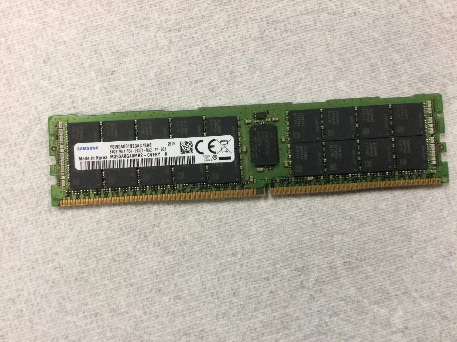**Like New** Samsung 64GB PC4-2933 DDR4 2Rx4 RDIMM ECC Registered &nbsp;Server Memory - M393A8G40MB2-CVF (***Same as Supermicro MEM-DR464L-SL01-ER29***)