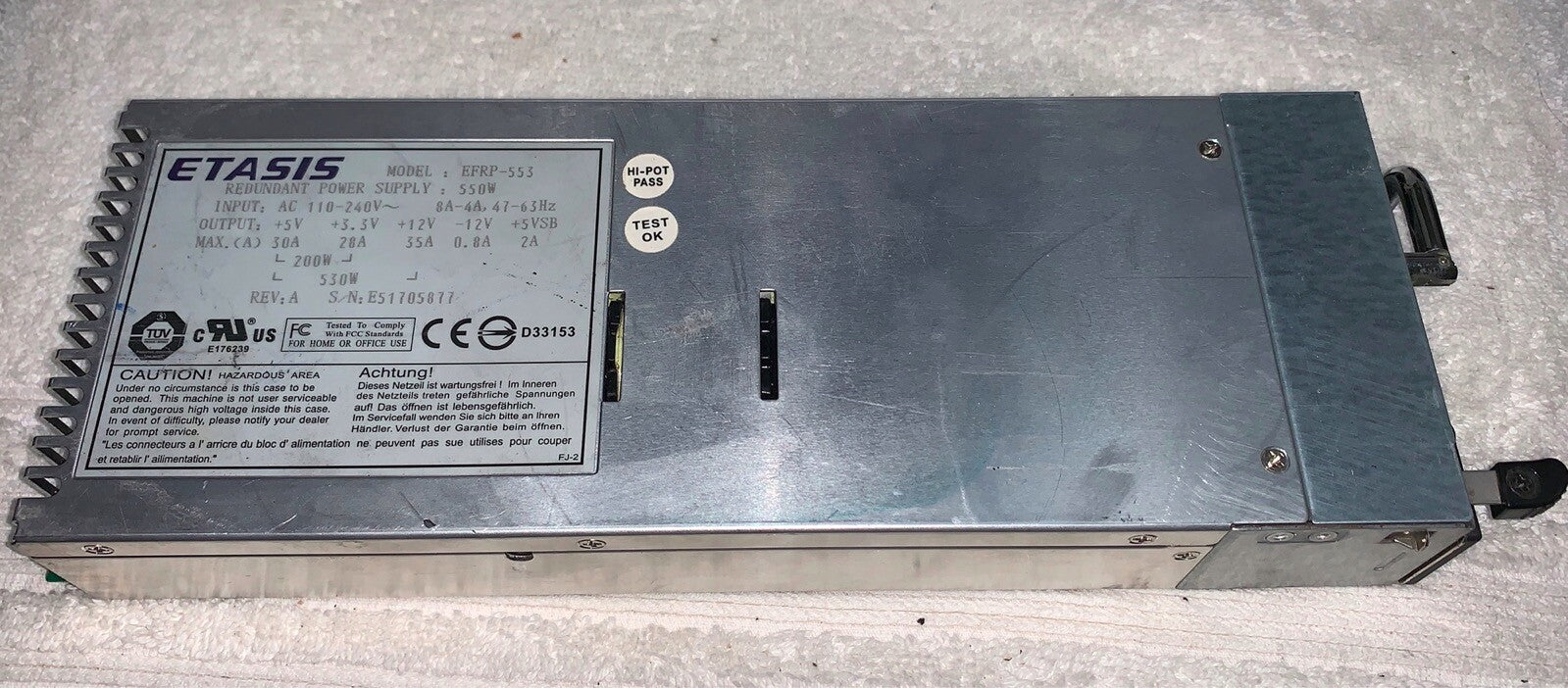 Etasis Electronics EFRP-553  Redundant Power Supply 550 Watts|325804932752