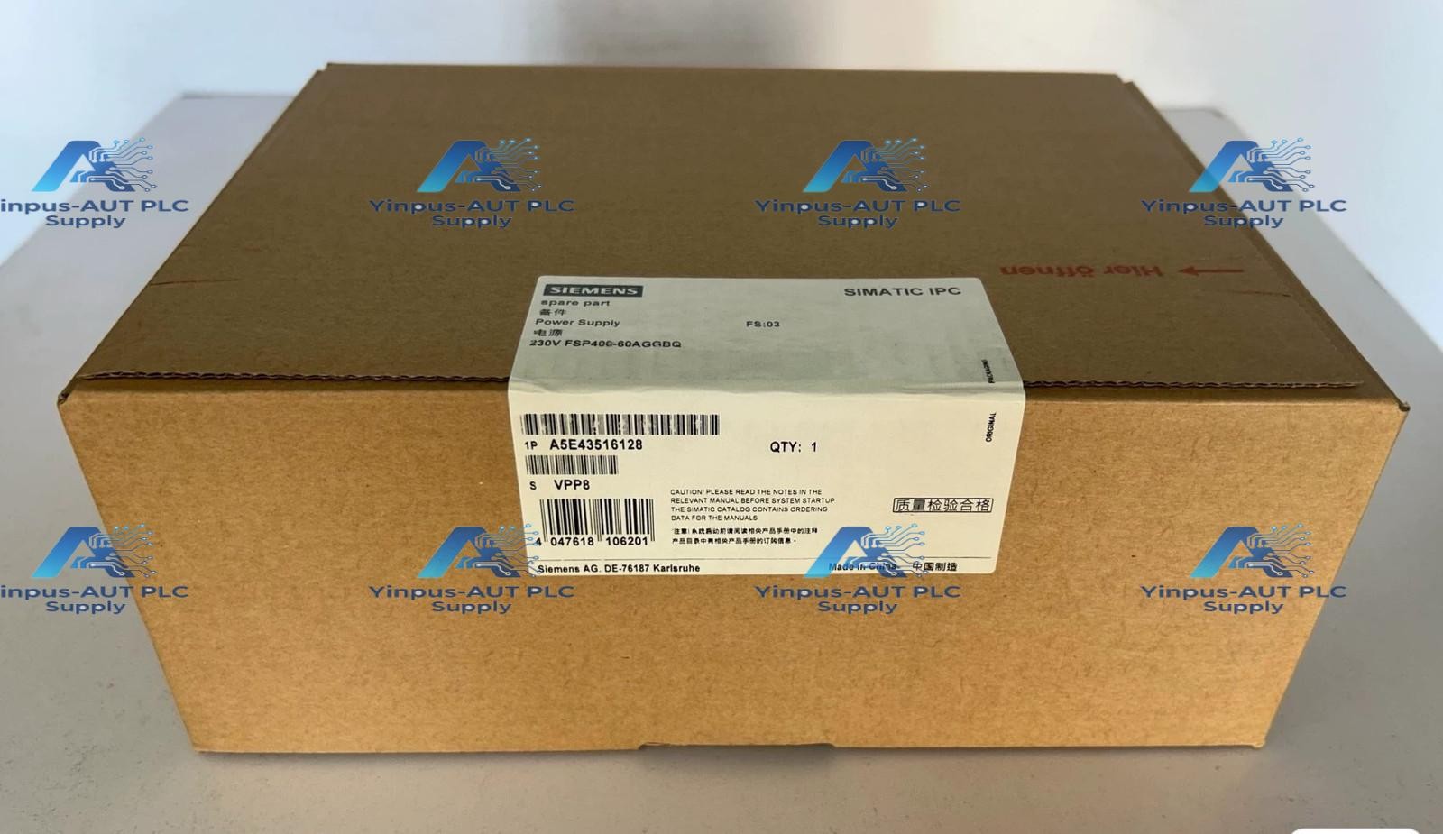 A5E43516128 1PCS Siemens 100/240V AC FSP400-60AGGBQ Power Supply NEW IN BOX Fast