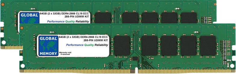 64GB 2x32GB DDR4 2666MHz PC4-21300 288-PIN ECC UDIMM SERVER/WORKSTATION RAM KIT|387259590343