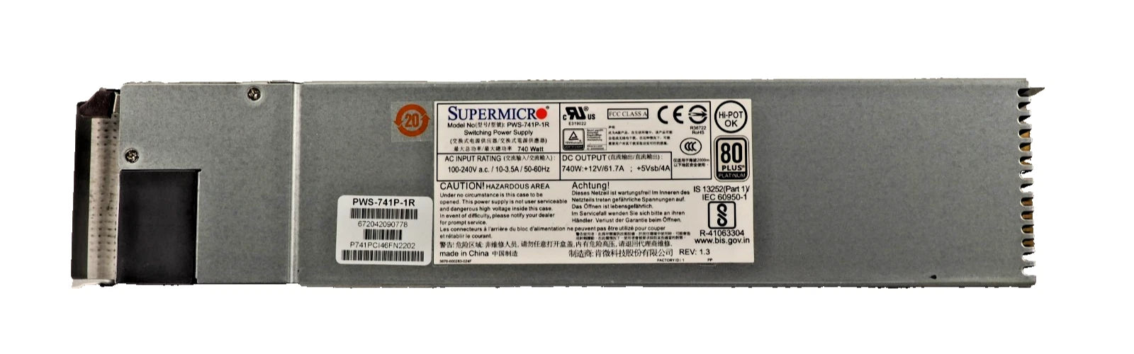 SuperMicro PWS-741P-1R 740W Switching Power Supply|157560912962