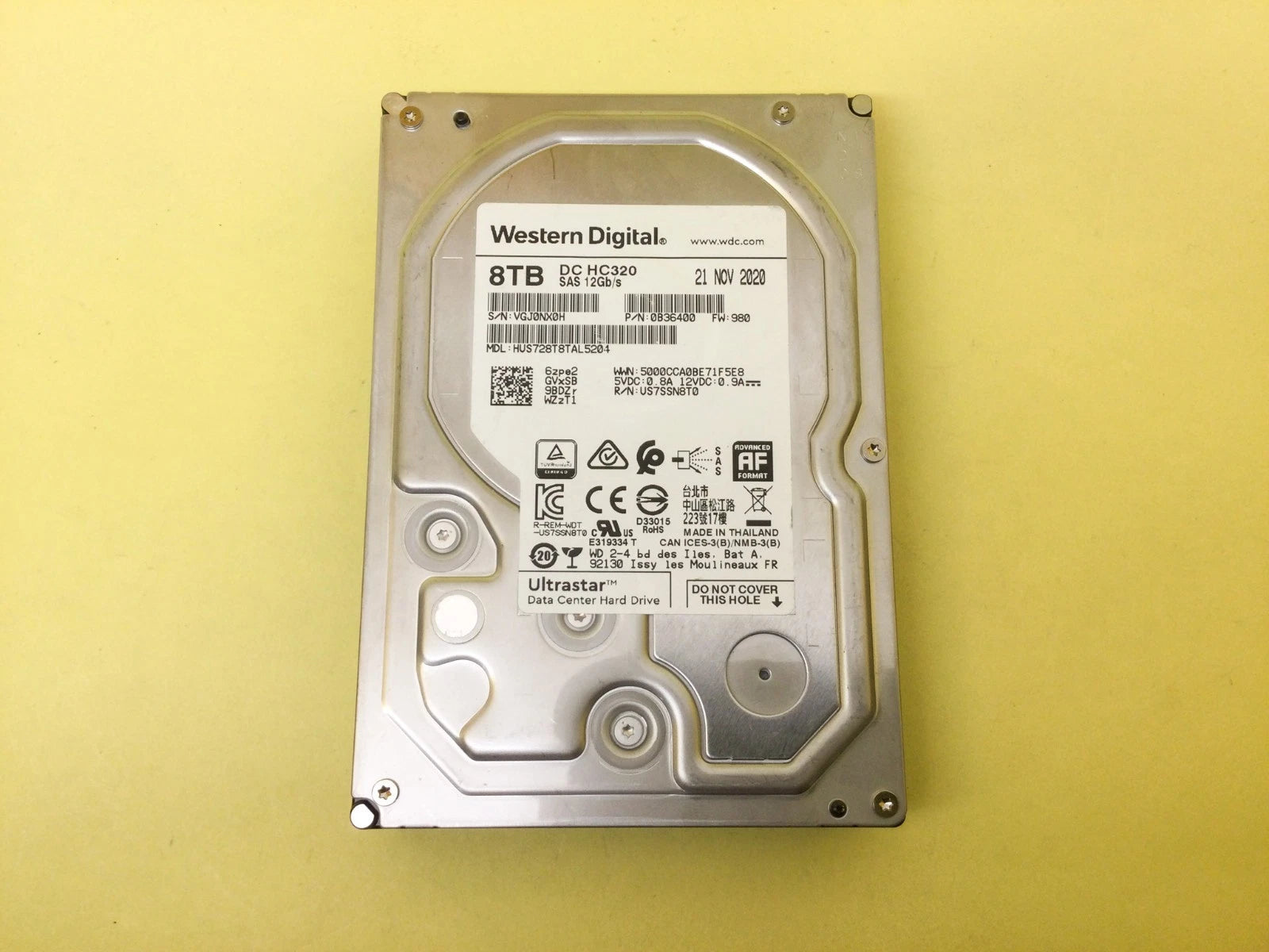 WD Ultrastar DC HC320 8TB 7.2K SAS 12Gbps 3.5'' HDD HUS728T8TAL5204