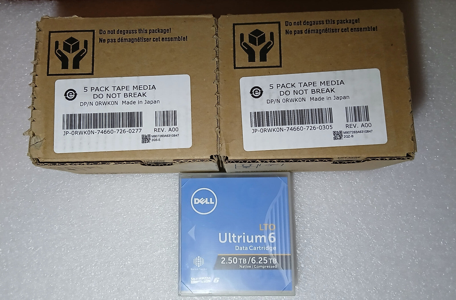 NEW - Dell 3W22T LTO-6 Tape Media P/N 03W22T (Qty 10 Pieces) 10 pack LTO6 0RWK0N|145269805354