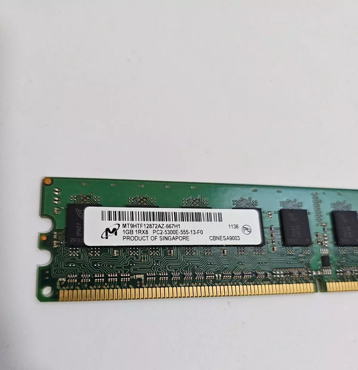 Micron 1GB DDR2 PC5300 PC2-667 ECC 1.8v 1RX8 240Pins 128MX72  Server Memory - MT9HTF12872AZ-667H1