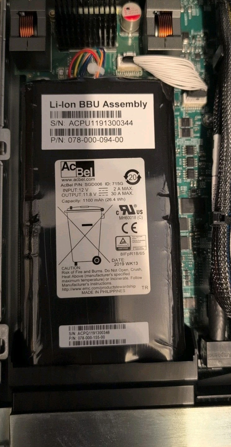 078-000-192-00, 078-000-155-00 EMC Unity 300/400/500 XT480F BBU Battery|277500070417