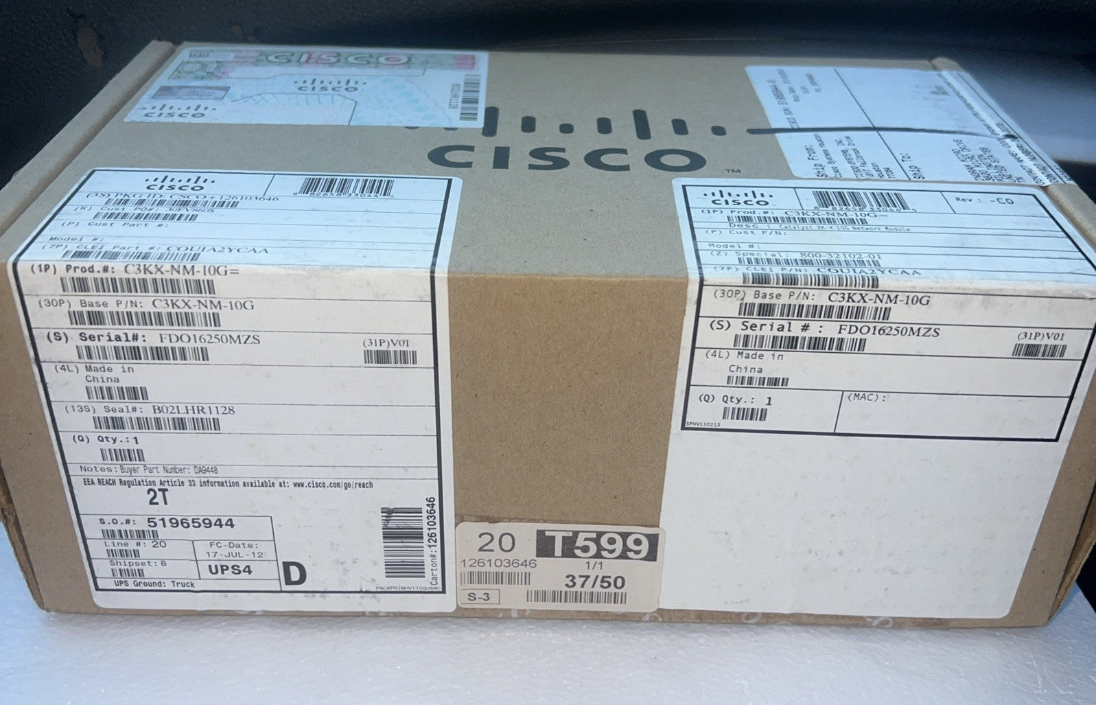 Cisco C3KX-NM-10G 3K-X Network Module for 3750-X 3560-X