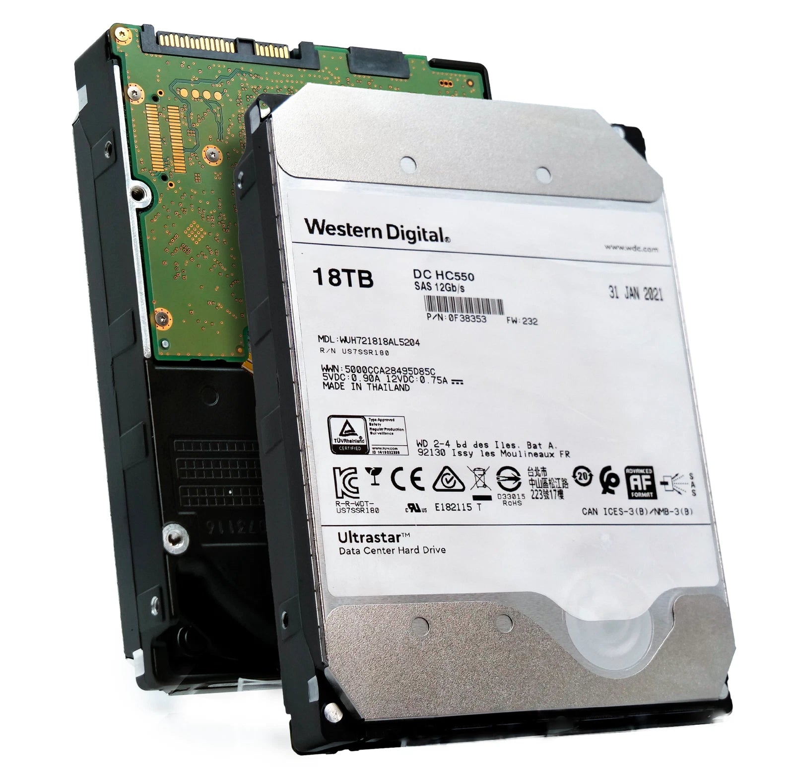 WD Ultrastar DC HC550 18TB SAS 12GB/s 3.5" HDD WUH721818AL5204 0F38353|297265730683