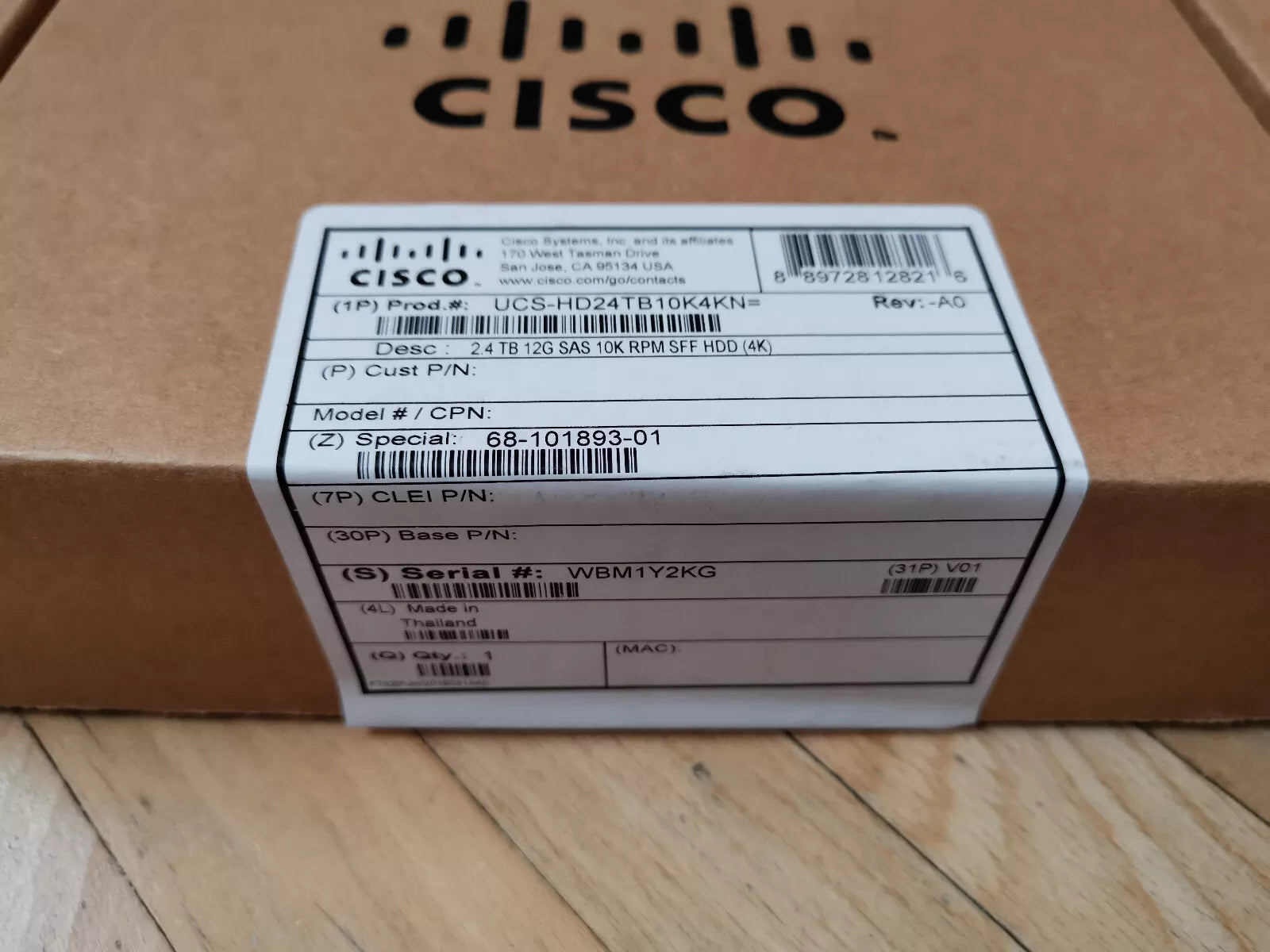 HDD SAS 2.4TB 12G 10K RPM SFF (4K) NUEVO Cisco 68-101893-01 / UCS-HD24TB10K4KN
