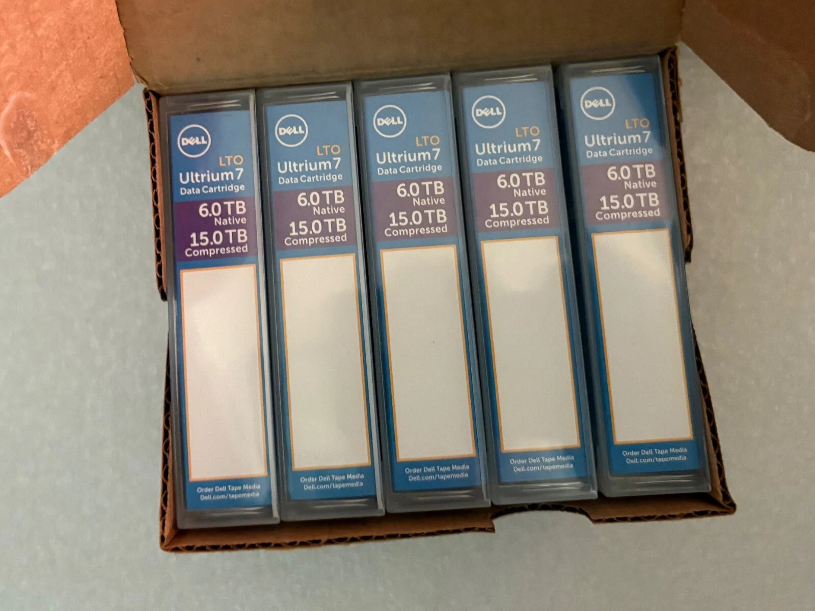 5 PK Dell 07J4HF LTO-7 Ultrium 7 6TB/15TB Data Tape Cartridge 7J4HF (5 PACKLTO7