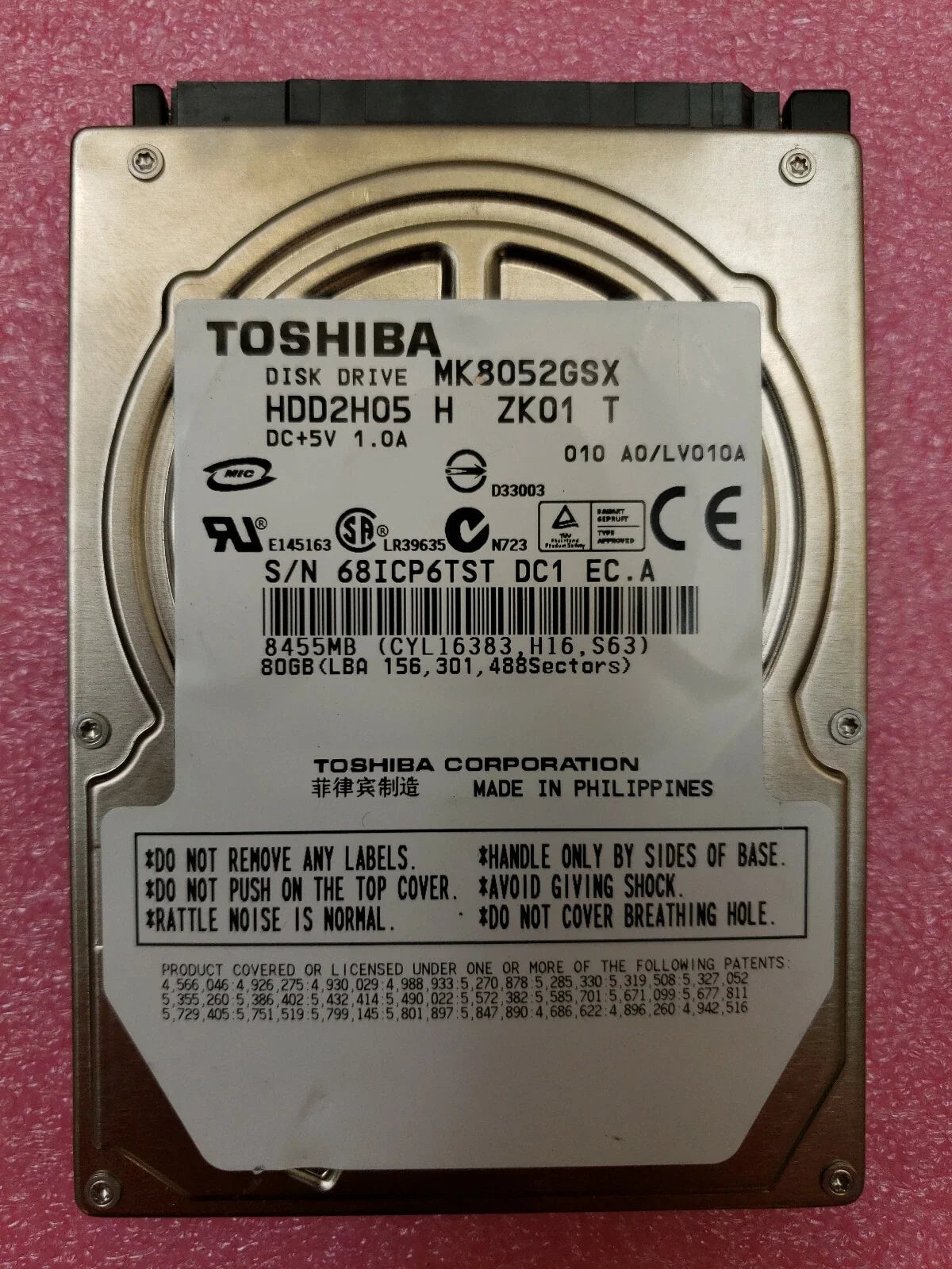 Toshiba 80GB 5400rpm 8MB Cache SATA 3.5" Mobile Hard Drive - MK8052GSX