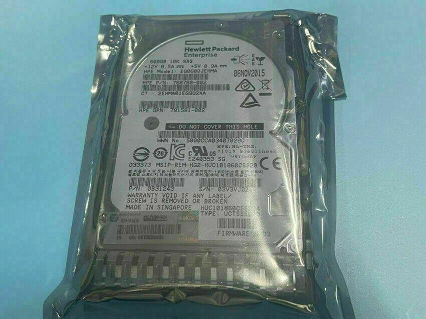 781516-B21 HP 600GB 12G SAS 10K SFF 2.5" SC HDD 781577-001|127435205143