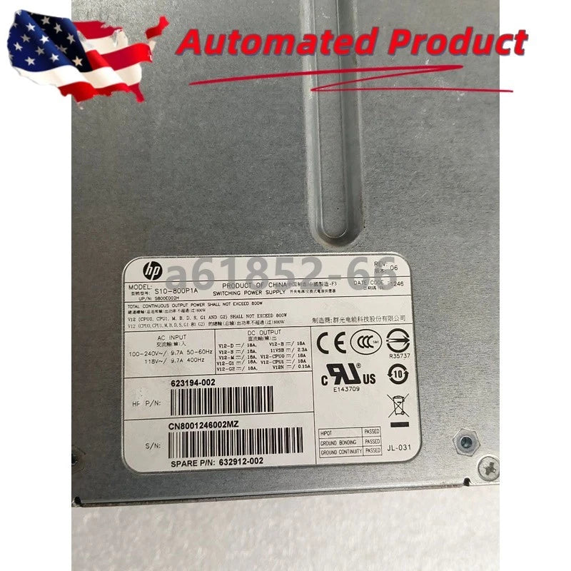 1PC New S10-800P1A HP Z620 Power Supply 717019-001 623194-002 800W