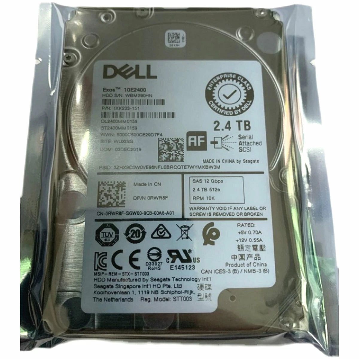 Dell 0RWR8F 01D0F5 2.4TB 10K SAS 2.5" 12Gbps HDD Hard Drive ST2400MM0159 |154747241926