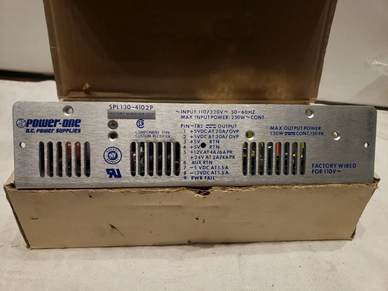 Power One SPL130-4102P DC Power Supply 110/220V