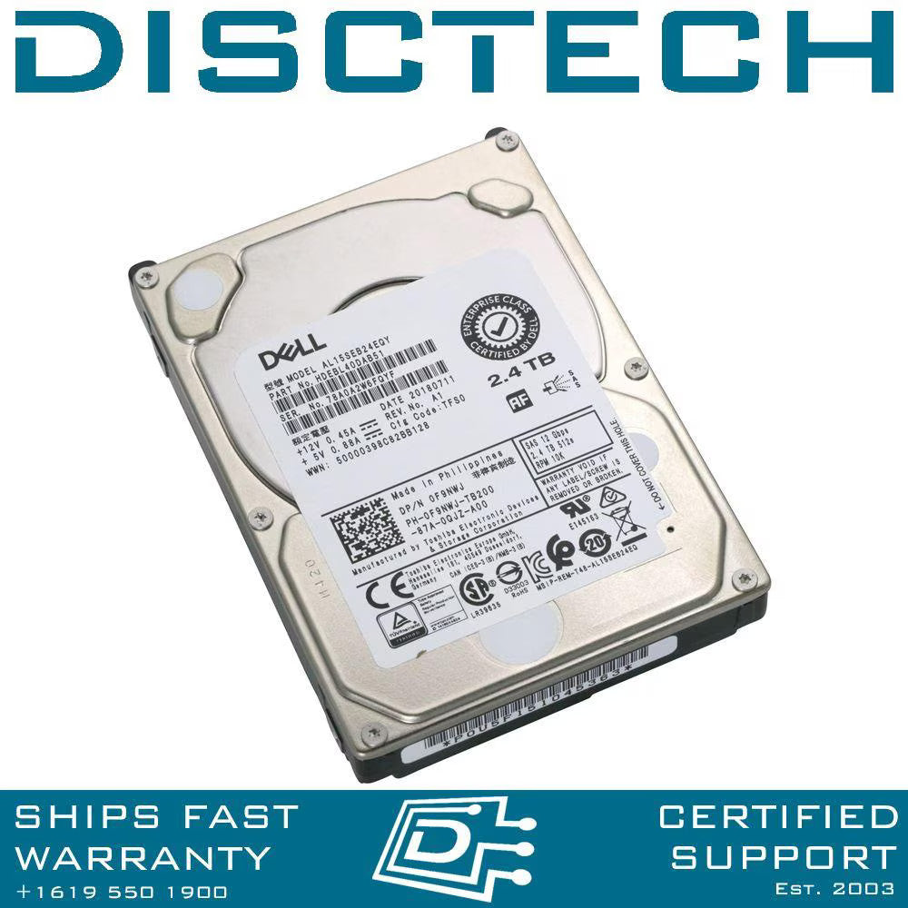 Dell Toshiba AL15SEB24EQY 2.4TB 2.5-inch SFF 12Gbps 10K SAS Enterprise Hard Drive