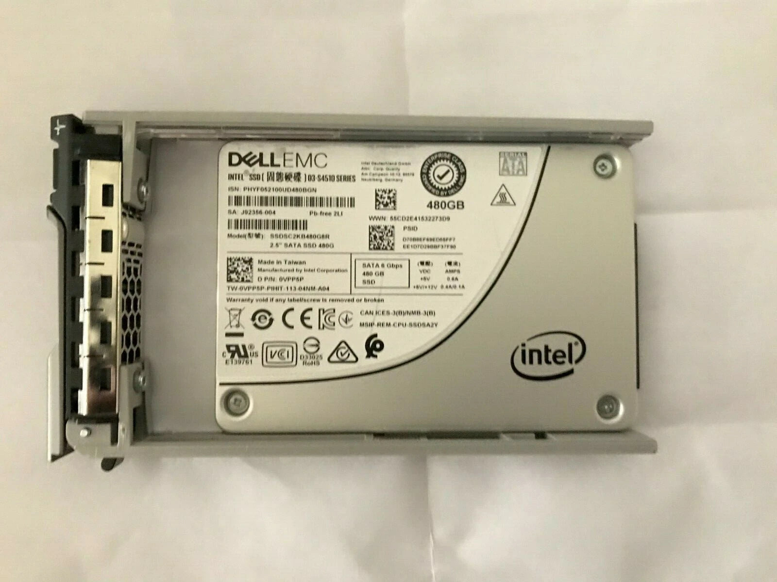 Intel D3-S4510 480GB 2.5" SATA3 Enterprise SSD High Endurance