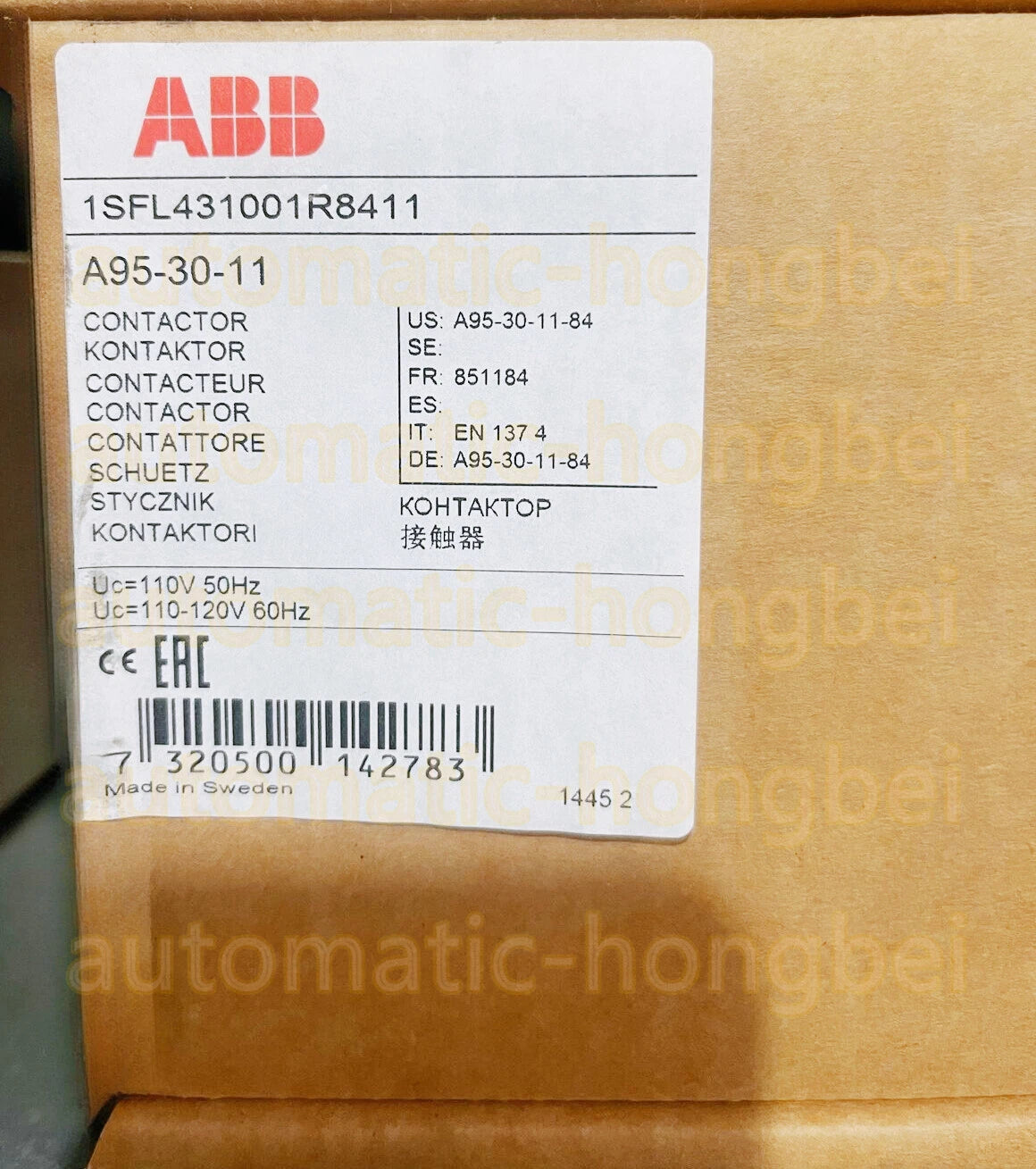 A95-30-11 ABB CONTACTOR 1SFL431001R8411 A953011 Expedited Shipping #MS