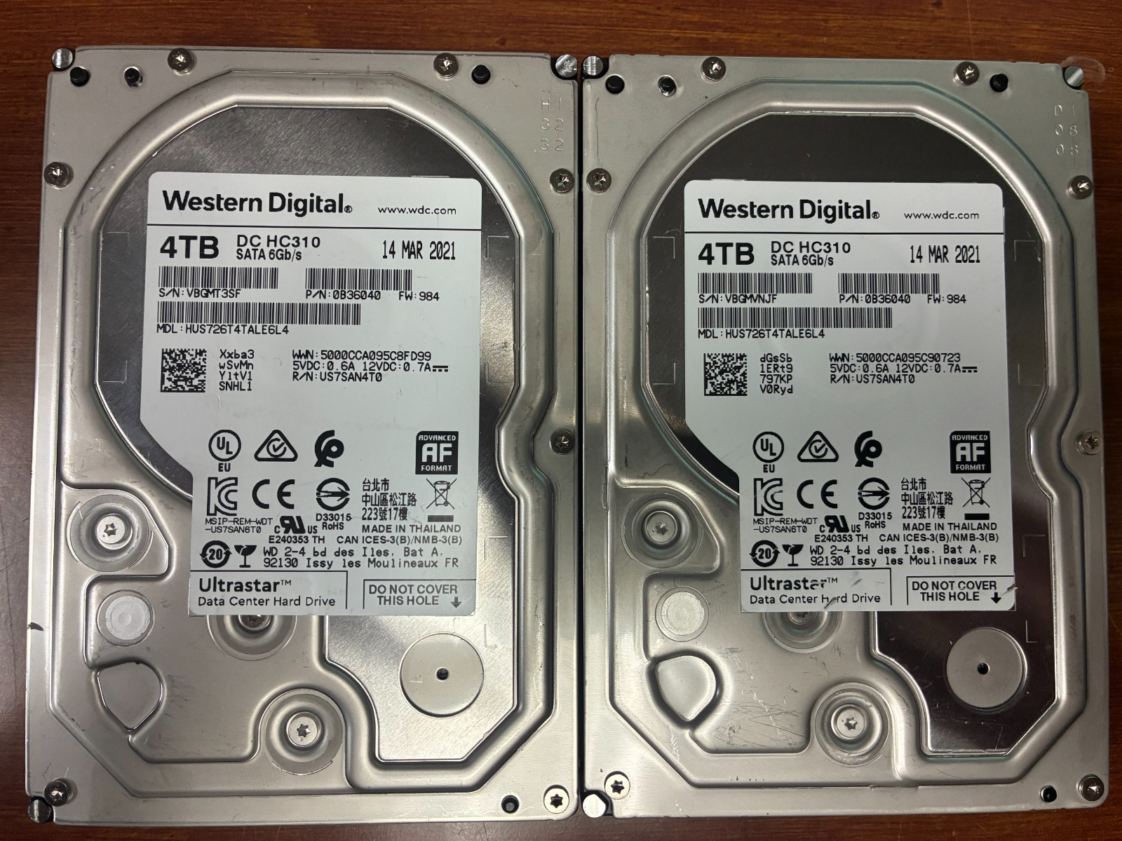 WD Ultrastar DC HC310 4TB 7.2K RPM SATA 6Gb/s 3.5" (Lot of 2)|236507705828