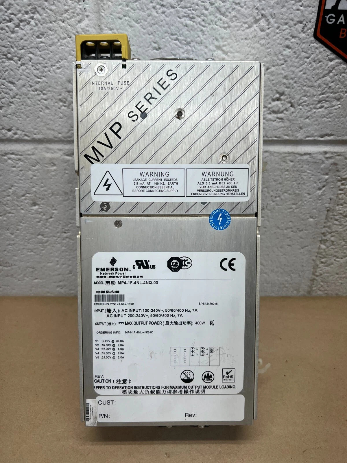 Emerson MP4-1F-4NL-4NQ-00 MVP Series Internal Fuse|126753839485