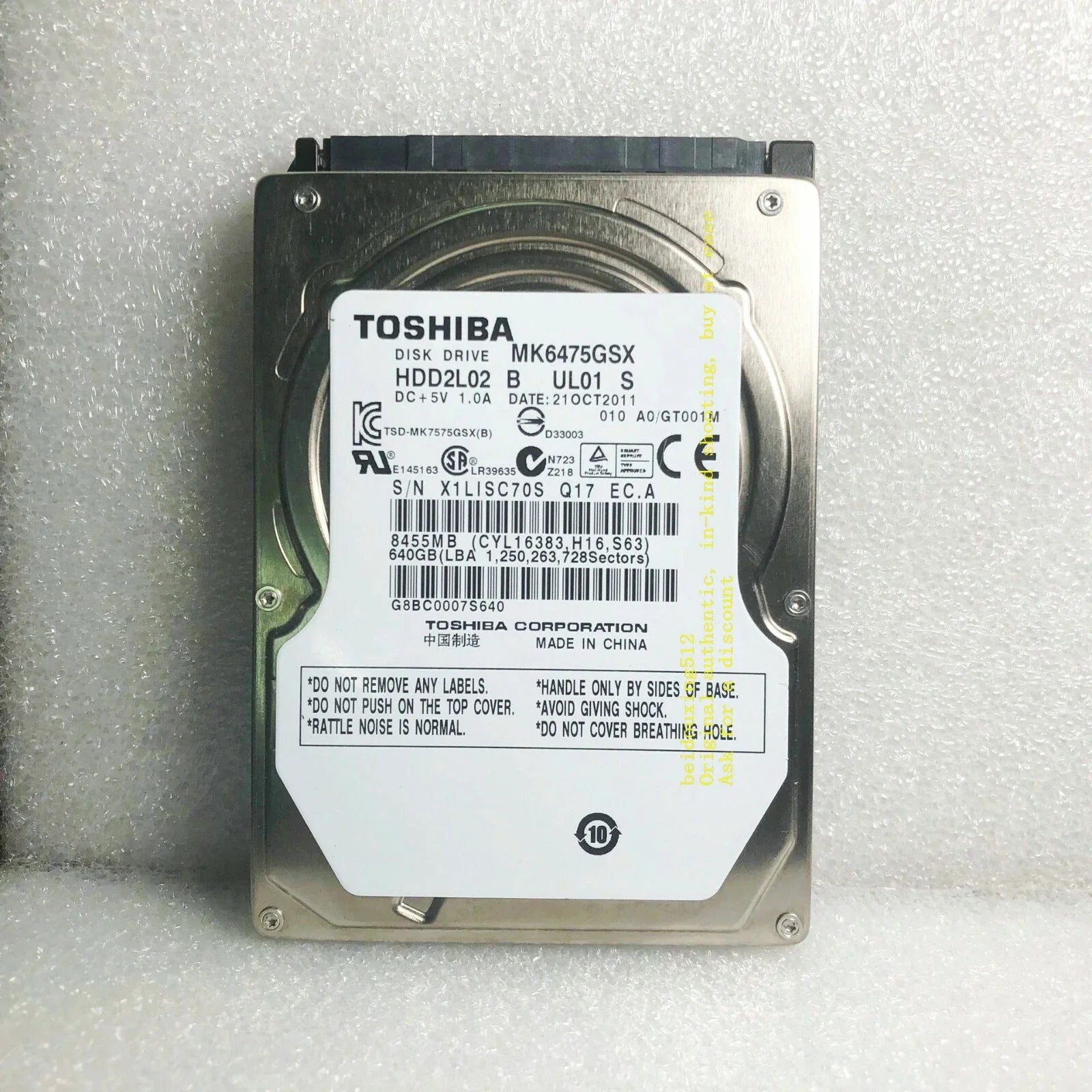 Seagate 750GB &nbsp;Momentus 7200 RPM 16MB Cache 2.5" SATA 3.0Gb/s Internal Notebook Hard Drive - &nbsp;ST9750420AS - (Like New)