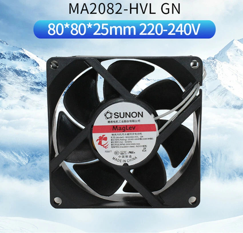 SUNON MA2082-HVL GN 8025 220V-240V 4.6W Cabinet Cooling AC Fan|404209811974