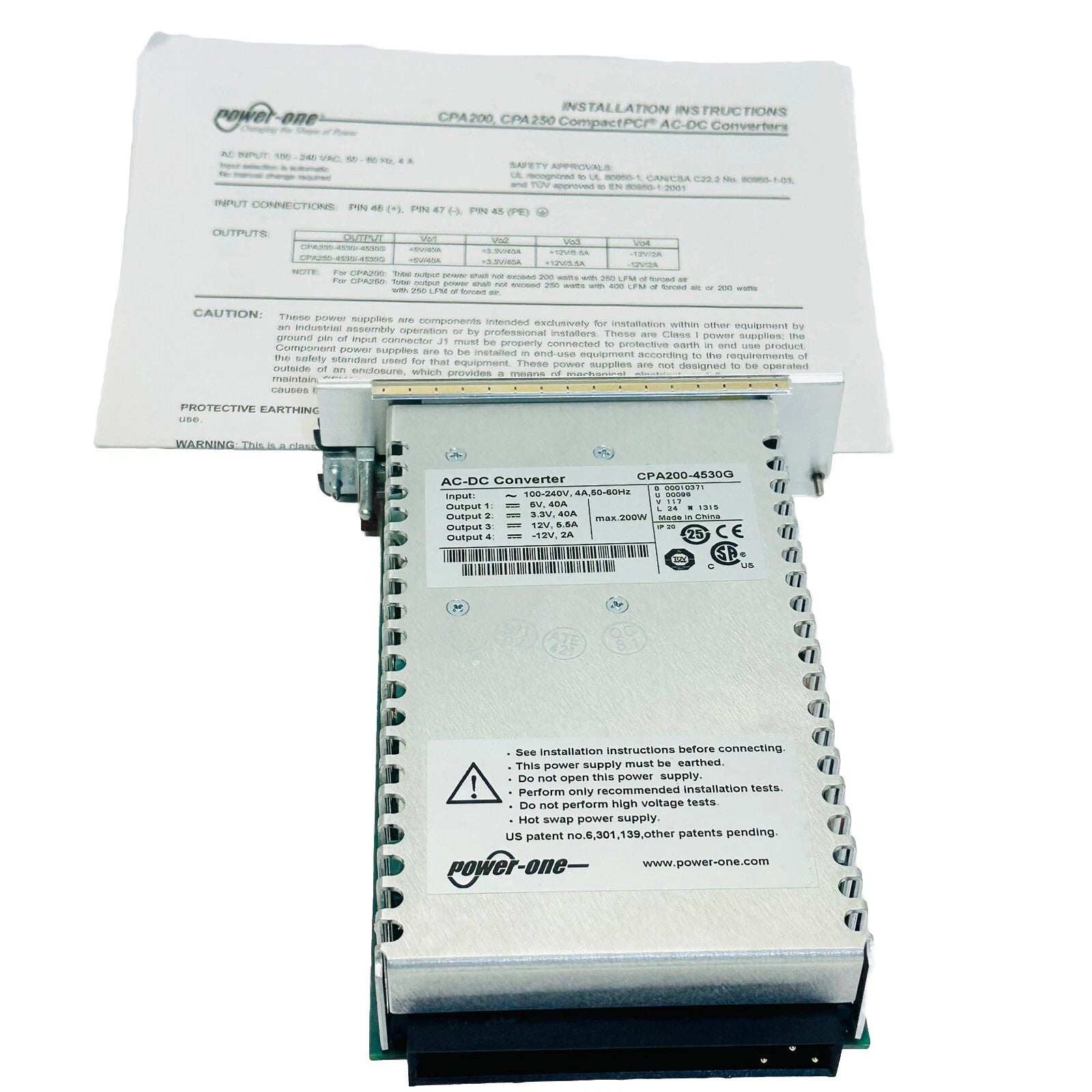 POWER ONE AC-DC CONVERTER CPA200-4530G POWER SUPPLY