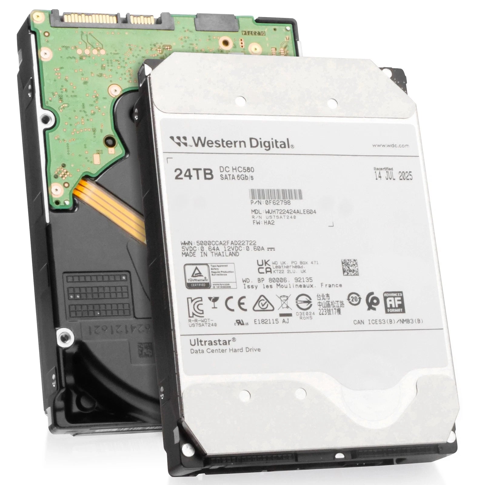 WD DC HC580 24TB WUH722424ALE604 0F62798 7.2K RPM SATA 6Gb/s 512e 3.5" HDD|306560691875