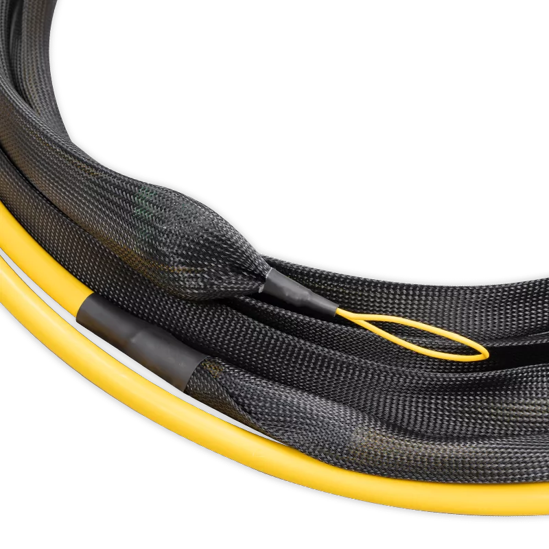 Pre-terminated MPO 2x2 Shuffle Trunk Cable, 128 Fibers, 16 x MPO-8 APC (Male) to 16 x MPO-8 APC (Male), Single Mode (OS2), Type 2, OFNP, 0.35dB Max, Breakout 80cm, Yellow