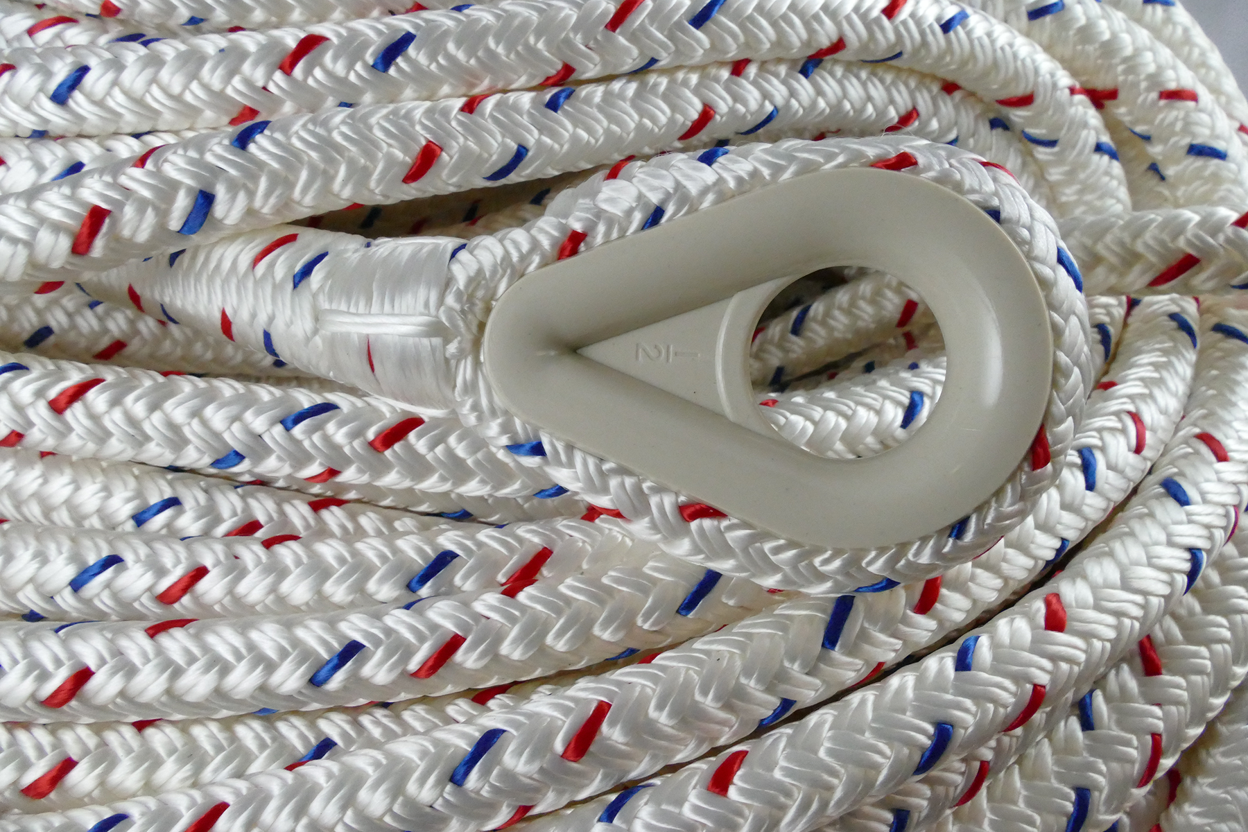 Samson Rope 6.05024E+11 Samson Rope 605024010083 Samson 605024010083, Harbormaster Anchor Line, 3/8" x 100', White w/Red & Blue Tracer