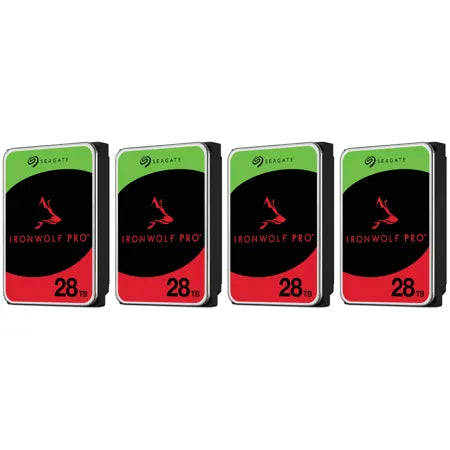 Seagate IronWolf Pro SATA III 3.5" Internal NAS Hard Drive, 7200 RPM 28TB 4-Pack