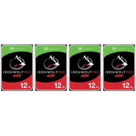 Seagate IronWolf Pro SATA III 3.5" Internal NAS Hard Drive, 7200 RPM 12TB 4-Pack