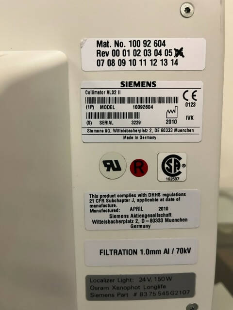 Siemens Multileaf collimator N FD II (2010- #10092604