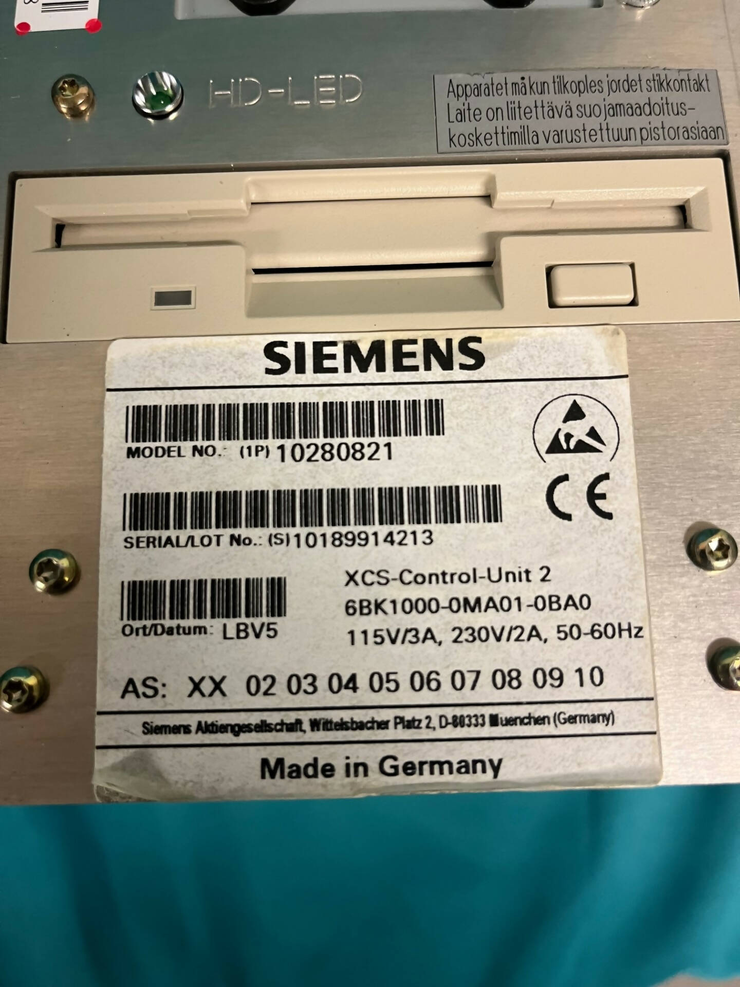 Siemens XCS Control Unit 2 #102808821