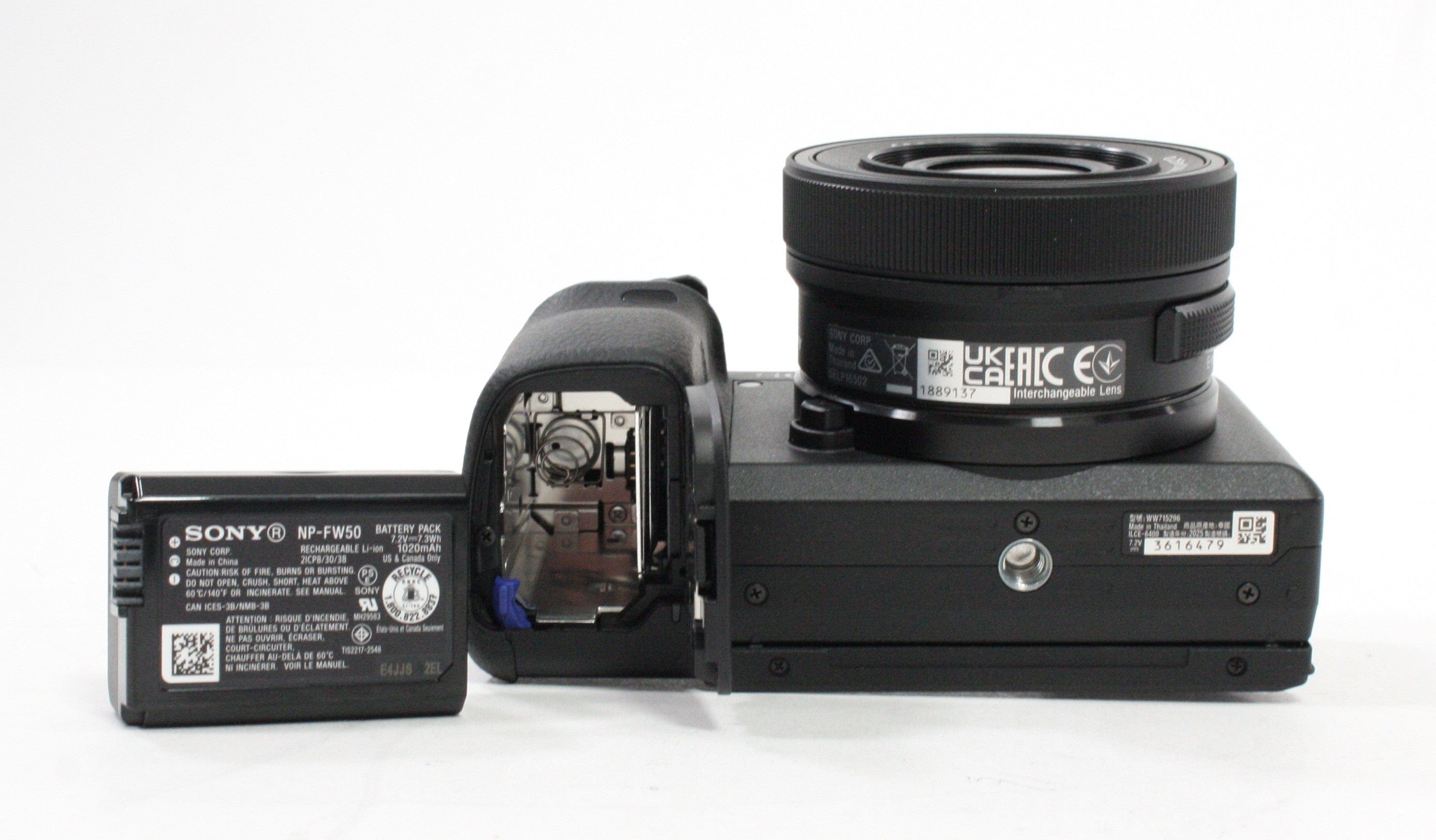 Sony 6400 Mirroless Digital Camera w 16-50mm f/3.5-5.6 & 3-Battery Charger Kit Shutter Count only 16