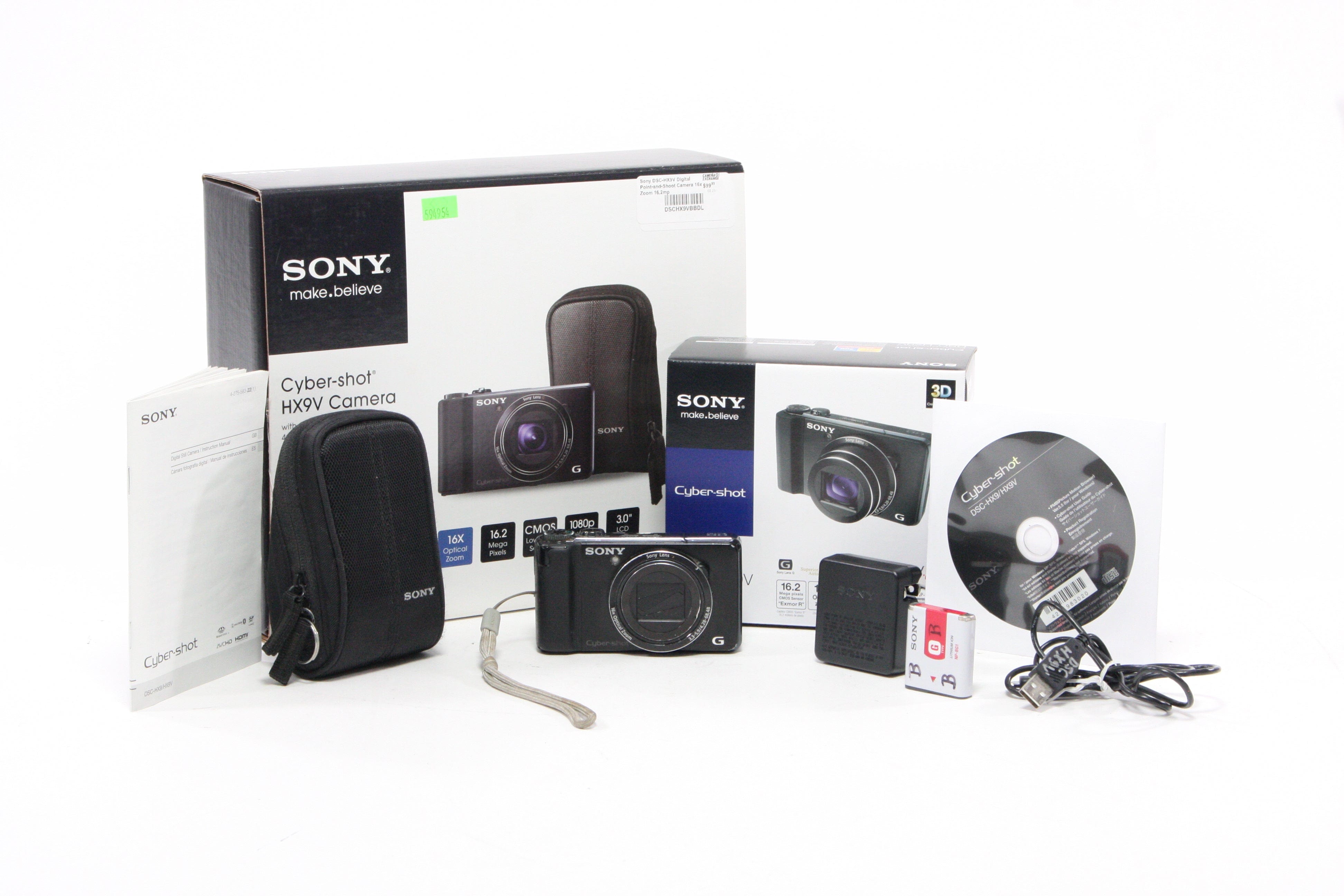 Sony DSC-HX9V Digital Point-and-Shoot Camera 16x Zoom 16.2mp