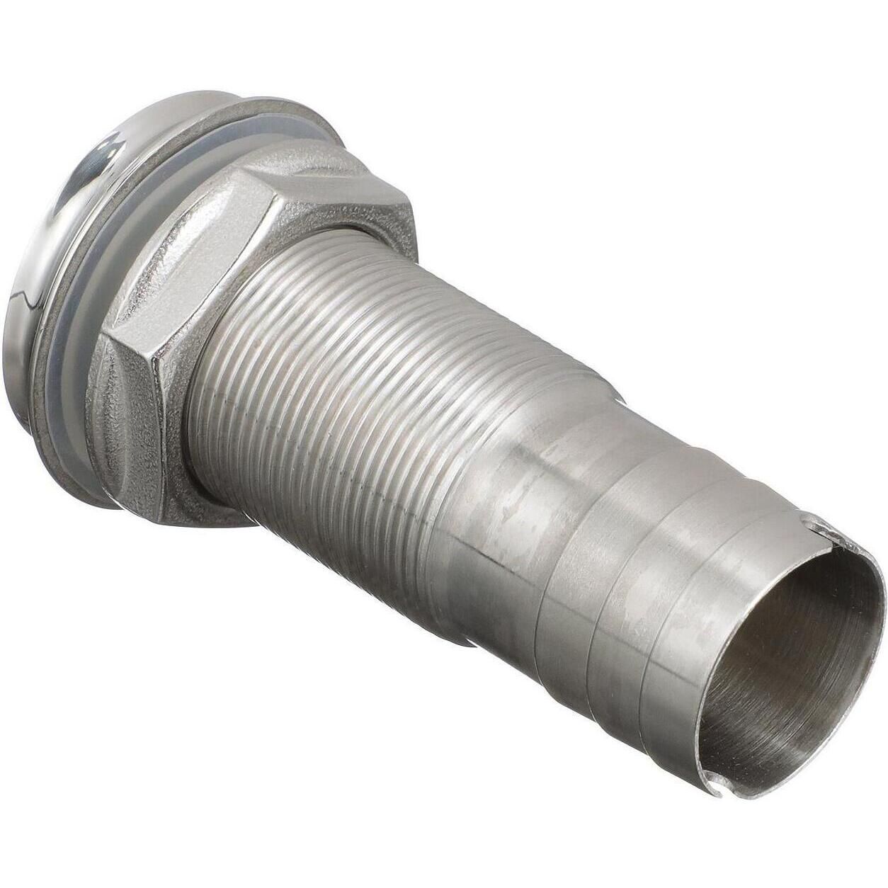 Seachoice 50-18621 Mega-Flow Dripless Thru Hull Fitting, 316 SS, Fits 1-1/8" Hose, 1-1/2" Max Hull
