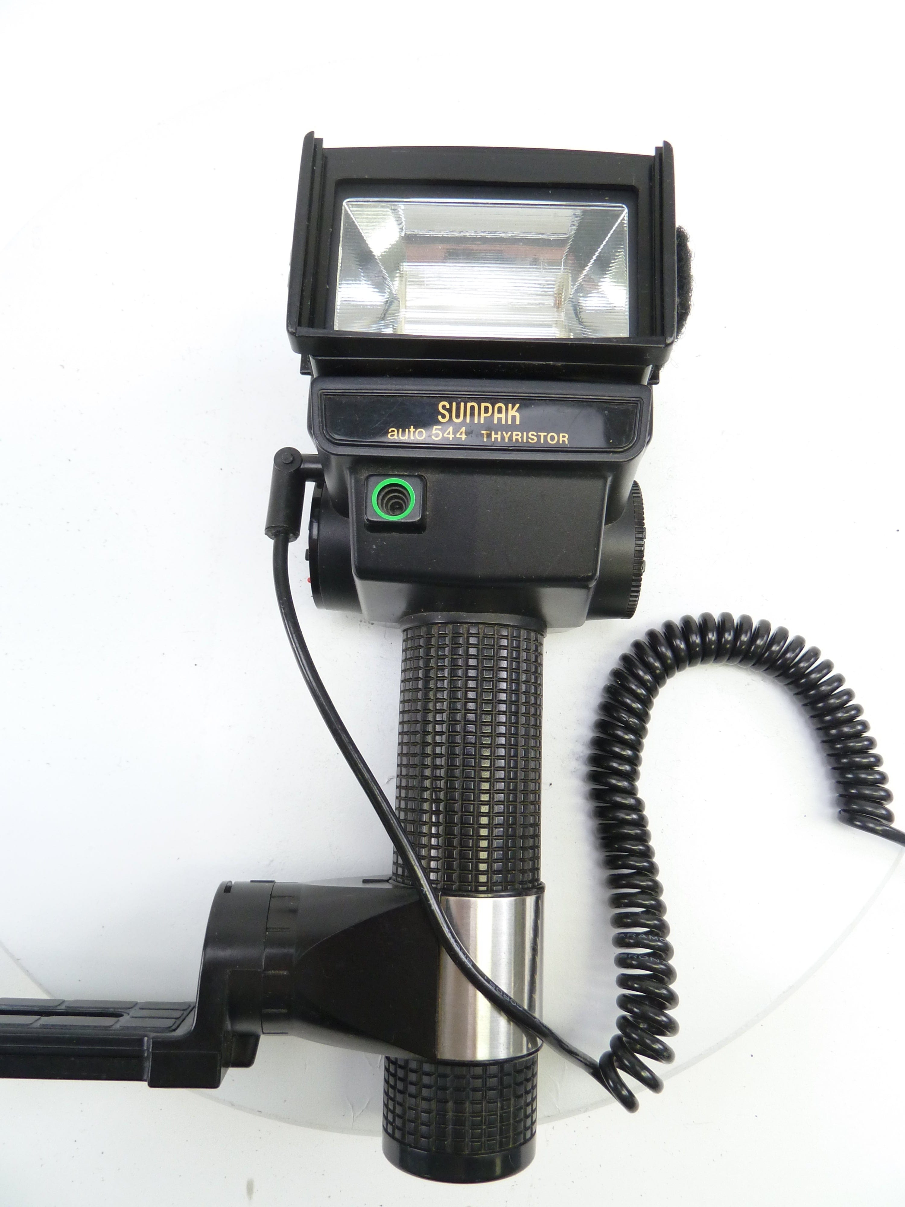 Sunpak 544 Handle Mount Flash with Brackets and Cords